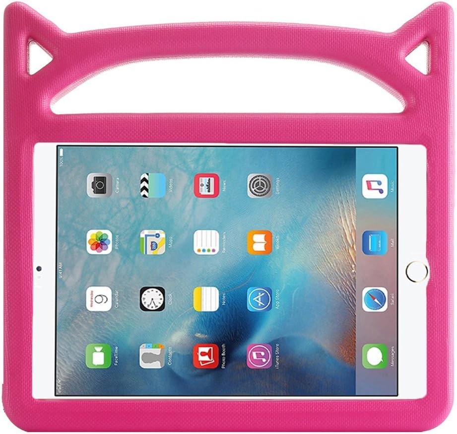 Lmaytech iPad 9.7 2018 & 2017 Release/iPad Air Case, Light Weight Shock Proof Handle Stand Case Cover Kids Friendly for Apple iPad 9.7" (6th Gen, 5th Gen) / iPad Air (Pink)