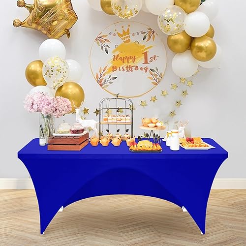 Miniatura 6 de Eurmax - Mantel ajustable de poliéster elástico con parte frontal cubierta y parte posterior descubierta, disponible en más de 30 colores