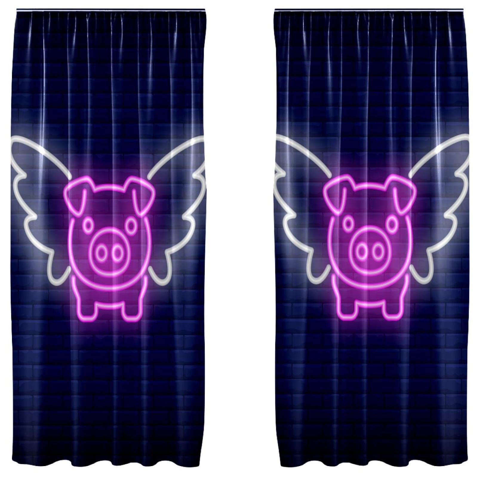 Rideaux occultants cochon volant en microfibre contre la lumière du jour