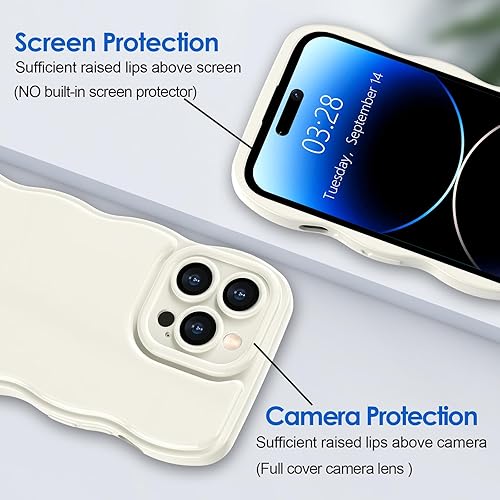 Miniatura 8 de Anuck Funda para iPhone 15, diseño de marco rizado para mujeres y niñas, bonita funda de teléfono estética de color liso, suave, flexible, TPU a