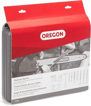 Oregon Üniversal motorlu testere törpü seti ve bakım seti, manuel zincirli testere bileyici kiti, törpü tezgahlı, 17 parça, sert yüzeyli çanta (601981)