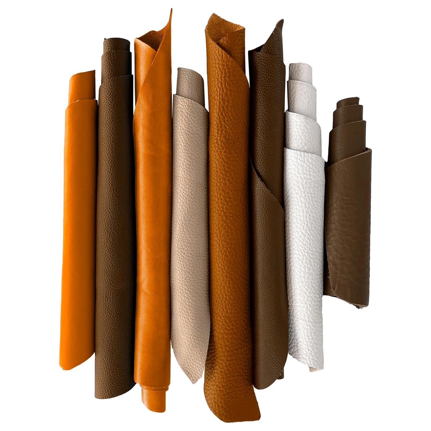 2 Kg de Recortes de Cuero Genuino en Colores Clásicos - Auténtica Piel Italiana en Formas Únicas - Ideal para Proyectos Artesanales - Sobrantes de Producción - Piezas de Cuero en Colores Básicos (2)