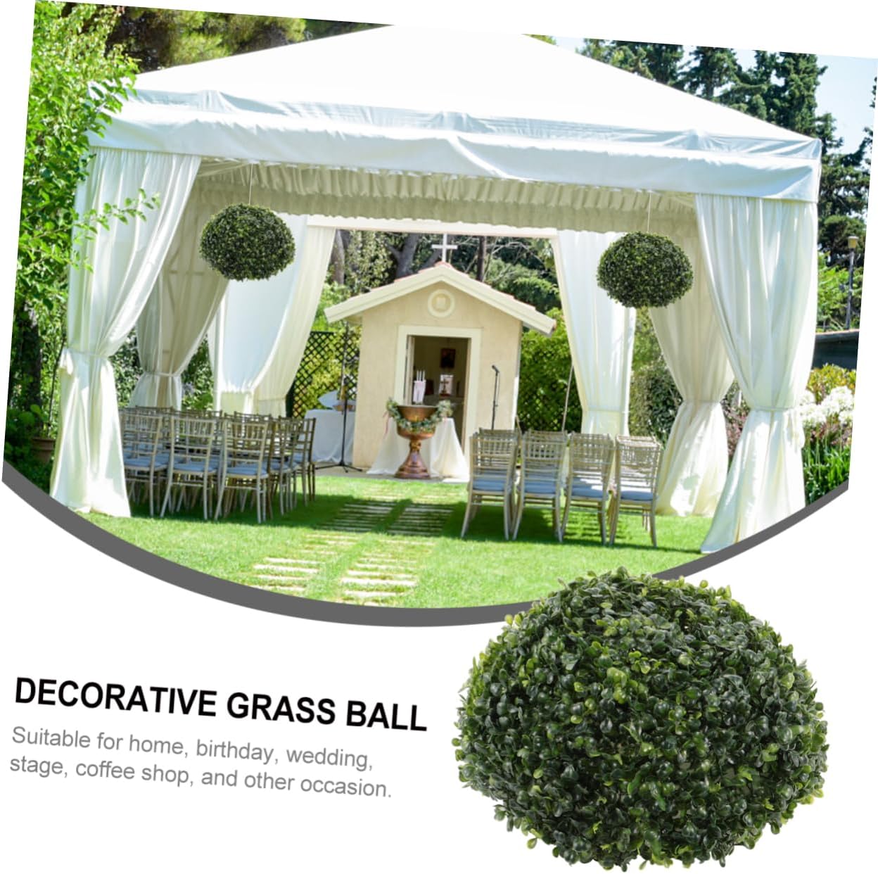 Artificial Grass Ball Decor Lifelike Simulated Plant Ball for Home Wedding and Event Decoration Elegant Faux Grass Sphere for Indoor Outdoor Use
