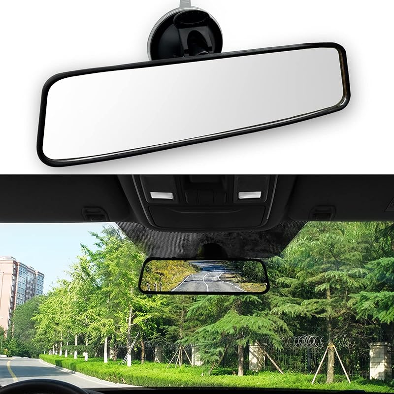 Espelho retrovisor interno antirreflexo NTNEV com ventosa ajustável 360° – 1 unidade