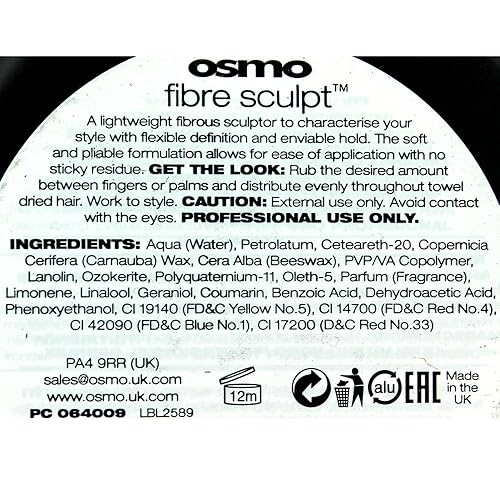 Miniatura 2 de Osmo Fibre Sculpt - Cera para el cabello de fijación fuerte, 3.38 onzas, ideal para cabello grueso o fino