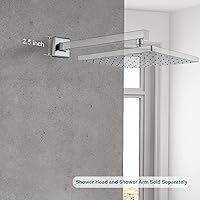 Vista 6 de Heyalan Placa de repuesto moderna de 2.5 pulgadas con brida cuadrada para brazo de ducha, cubierta de pared cuadrada de cromo pulido, 1 montaje