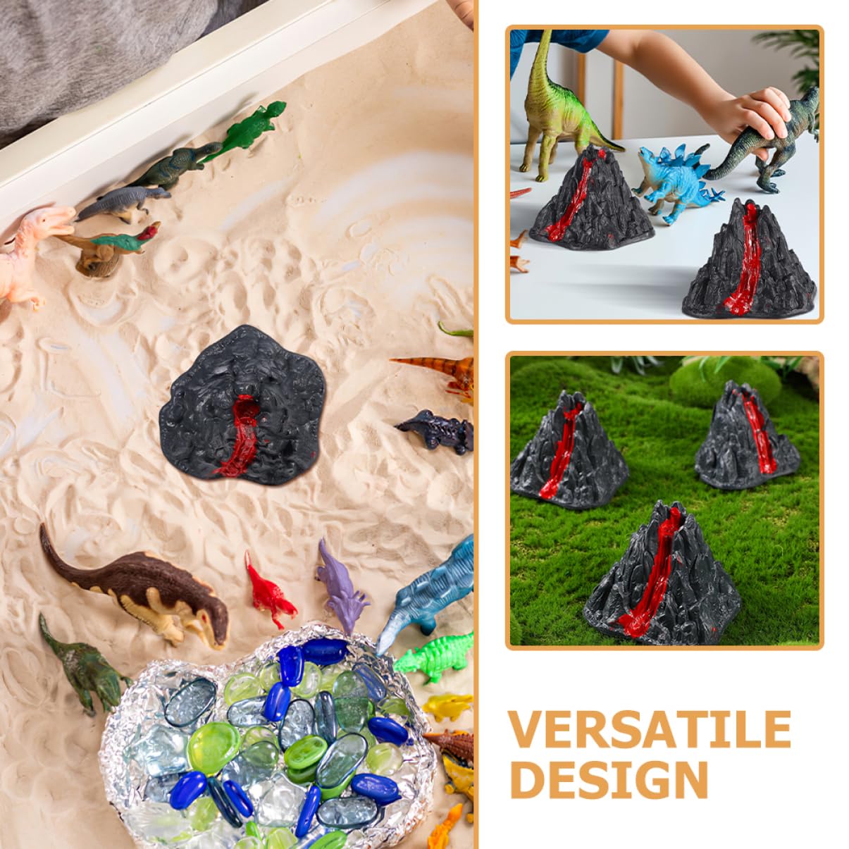 Holibanna Volcano Ornament Decor 12pcs Simulation Volcano Statues Micro Landscape Accessories for Home