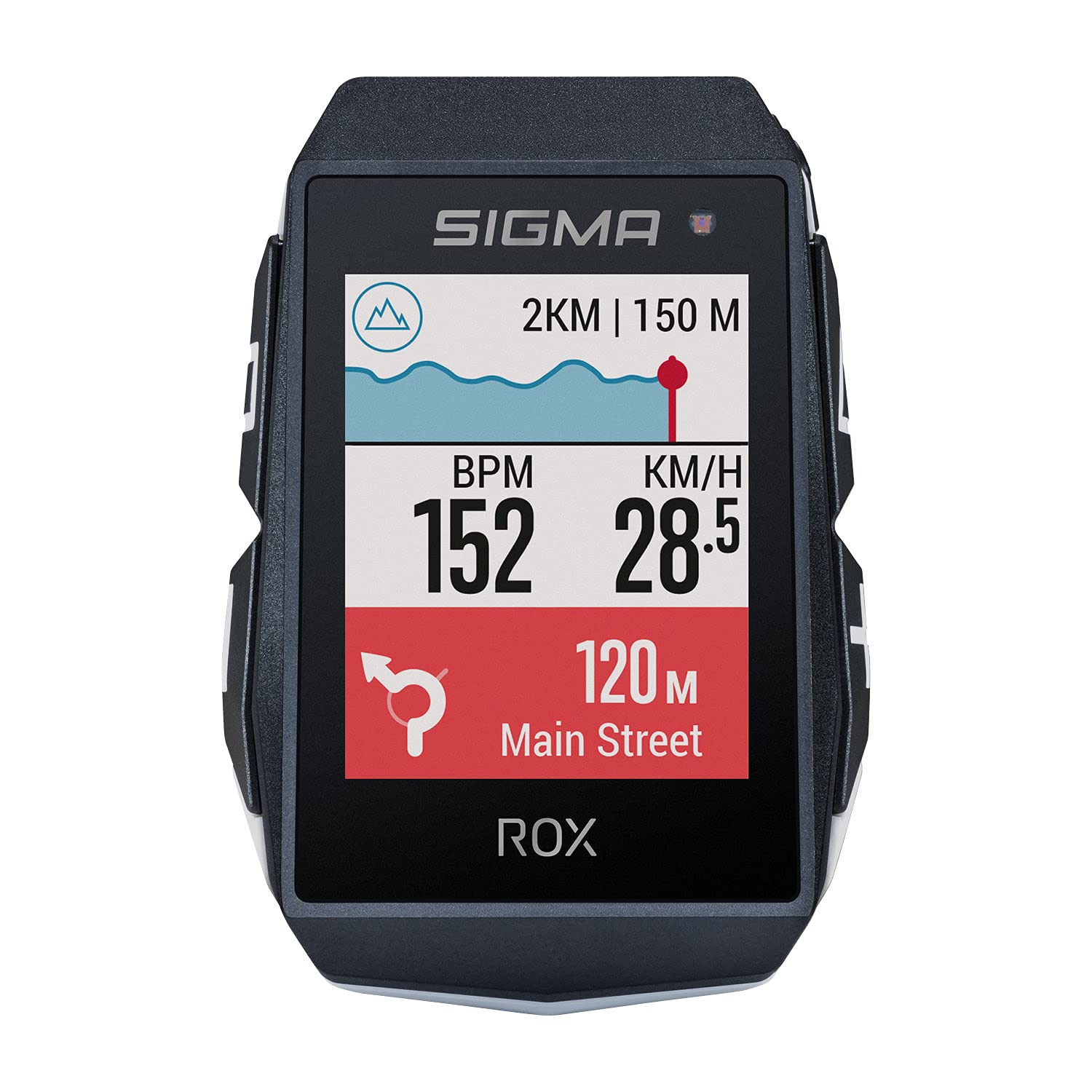 SIGMA ROX 11.1 EVO White Sensor Set | Ciclocomputer GPS wireless con sensori di velocità, frequenza cardiaca e cadenza | Navigazione GPS outdoor con misurazione dell'altitudine