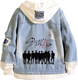 Stray Kids Seventeen ATEEZ Hoodie Denim Jacket