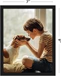 Americanflat 7x9 Picture Frame with Shatter-Resistant Glass - Streamline Collection - Thin Border Photo Frame for Tabletop and Wall Display - Hanging Hardware and Easel Stand Included - Black