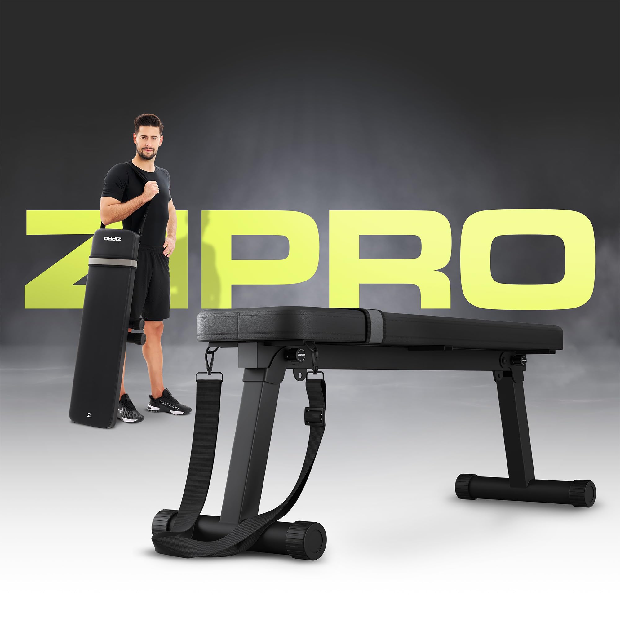 ZIPRO Plank składana ławeczka treningowa, ławka do ćwiczeń – składana ławka do wyciskania i ławeczka do podnoszenia ciężarów do domu – kompaktowa ławeczka do podnoszenia ciężarów, obciążenie 230 kg, z