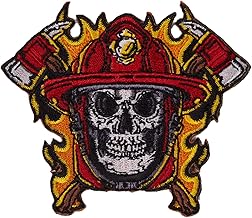 Adhesive Rubber Patch, Patch for Backpacks and Vests Cross Training and Gym (Fireman Skull)