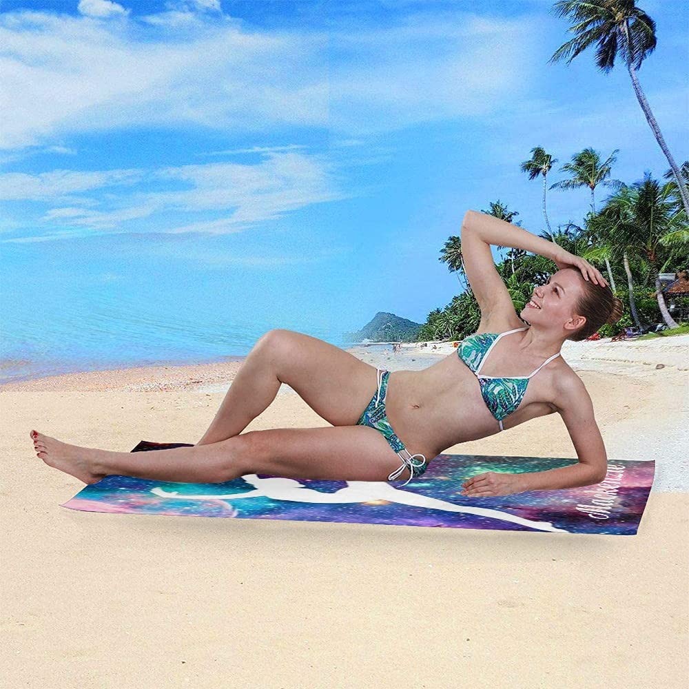 Personalized Galaxy Beach Towel - Custom Name, 30x60 Inch, Quick-Dry Microfiber, Great Summer Gift