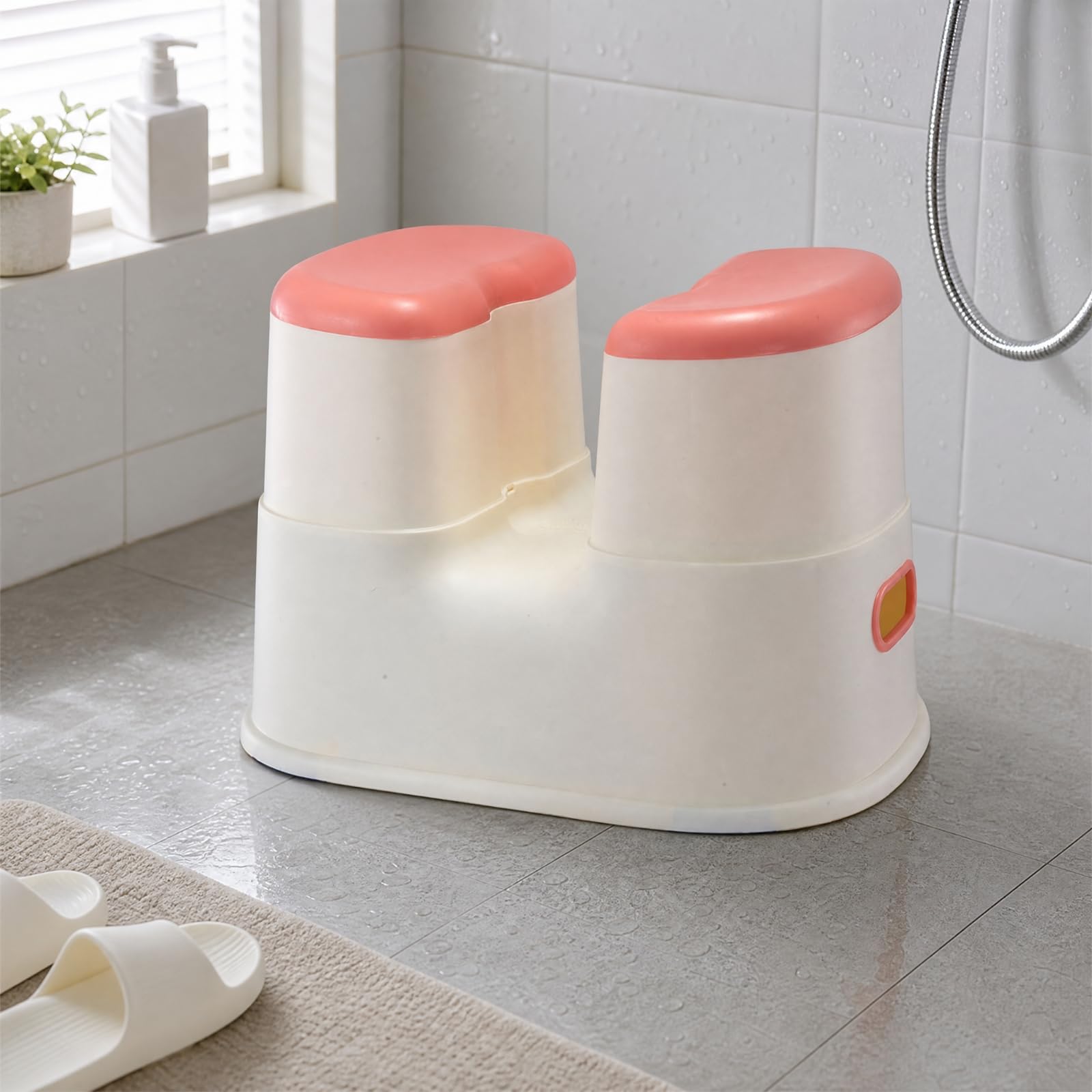 Asiento Baño con Abertura Central Resistente Al Agua Taburete Ducha Plástico Ergonómico para s, Gris
