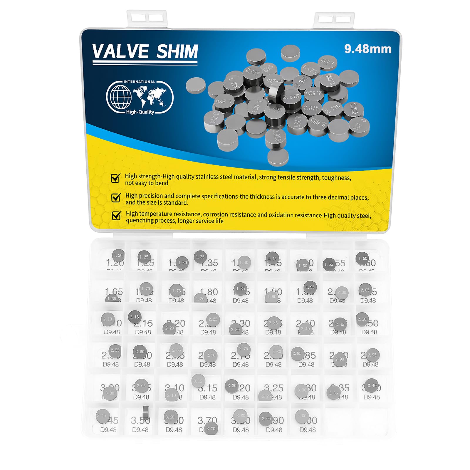 9.48mm Valve Shim Kit, ATV, 52 PCS