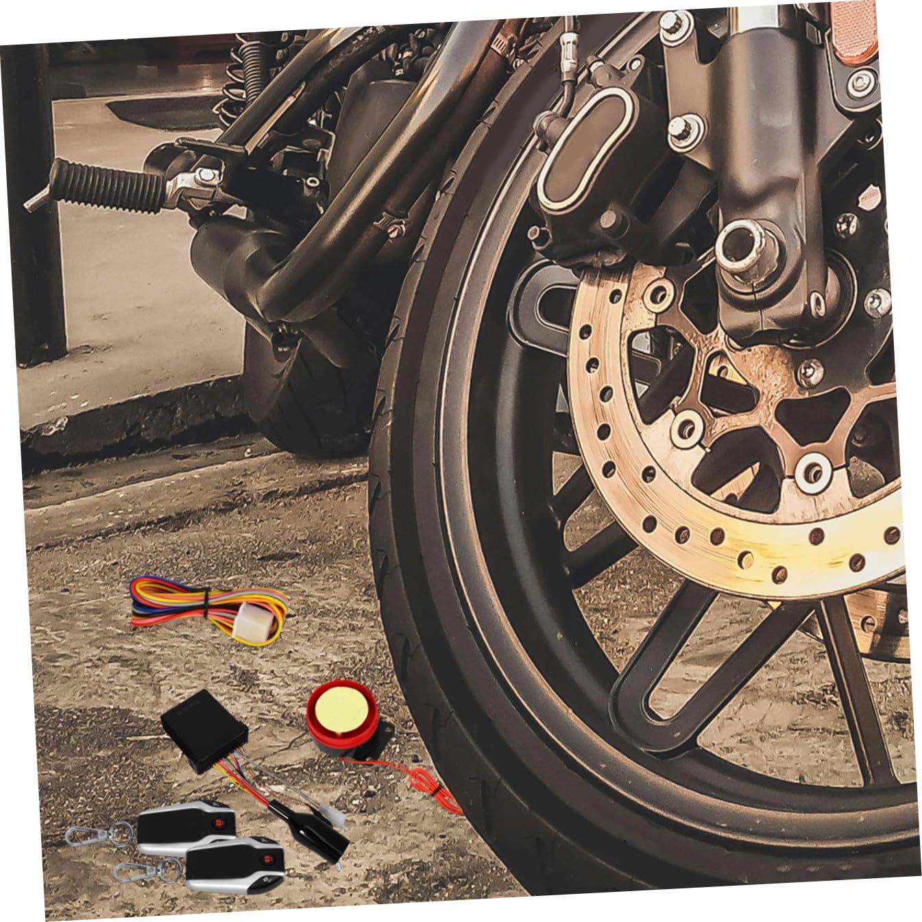 Kit Allarme Moto Blocco Automatico e Telecomando, Dispositivo di Sicurezza con Funzione Avvio Remoto in Plastica, per Protezione Completa della Moto