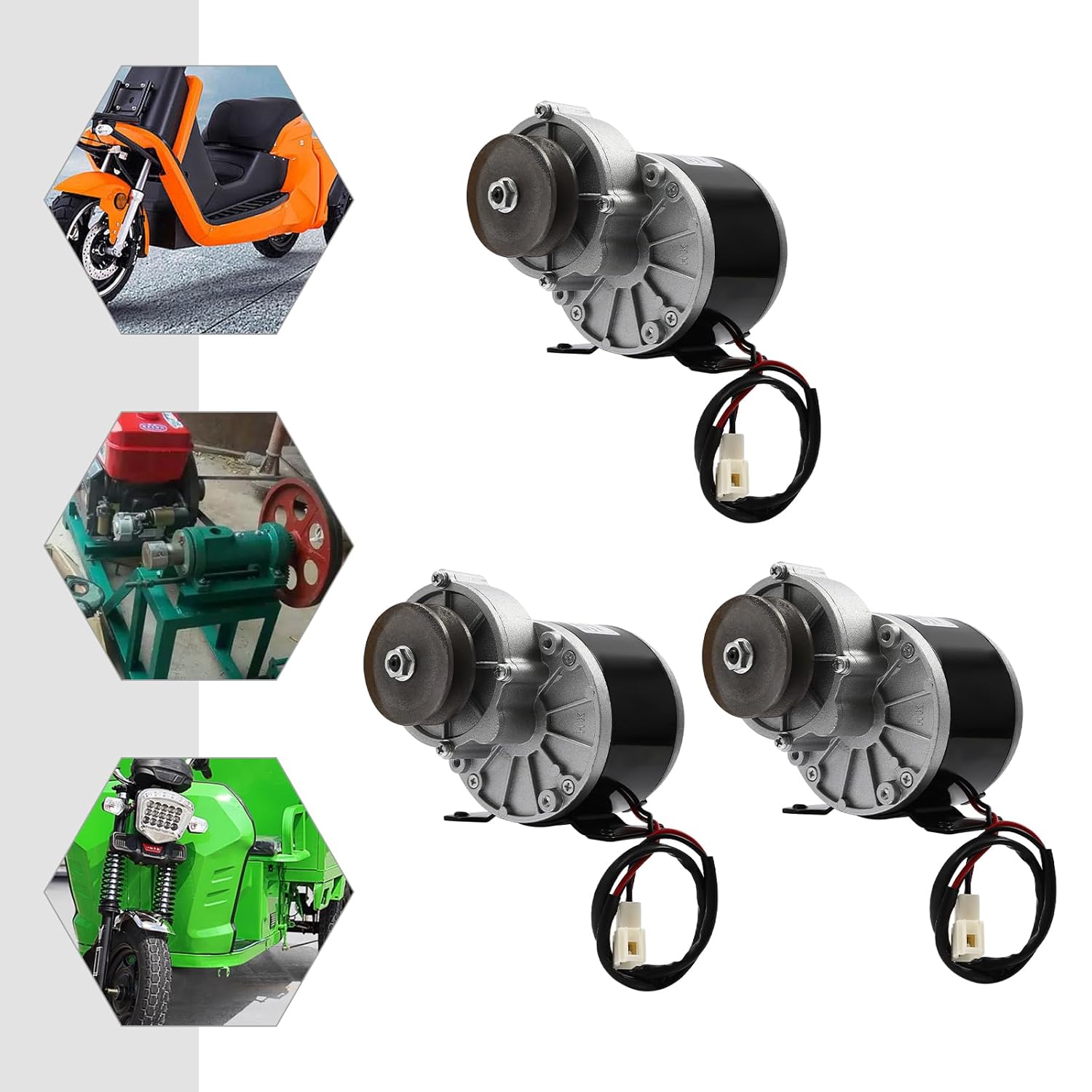 Bitodd Free Standing Gear Reduction Electric Motor, 250W 2750RPM Powerful Electric Motor with Belt Pulley, Micro Speed Reduction Brushed DC Gear Motor for Scooters E-Bikes Electric Cars (12V)