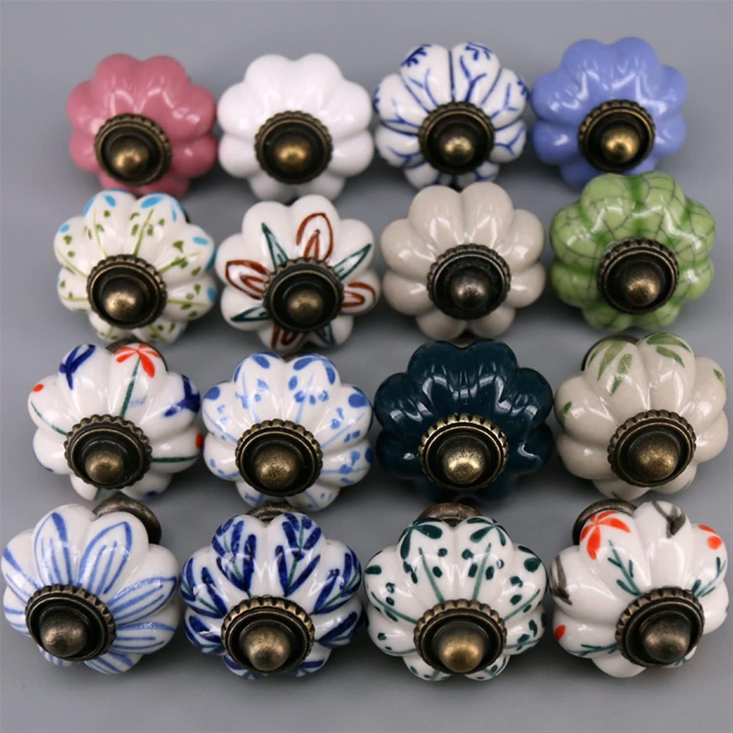 Vintage Ceramic Cabinet Knobs Hand Painted Cupboard Wardrobe Door Handle Drawer Dresser Handles Pulls 1Pcs(L)