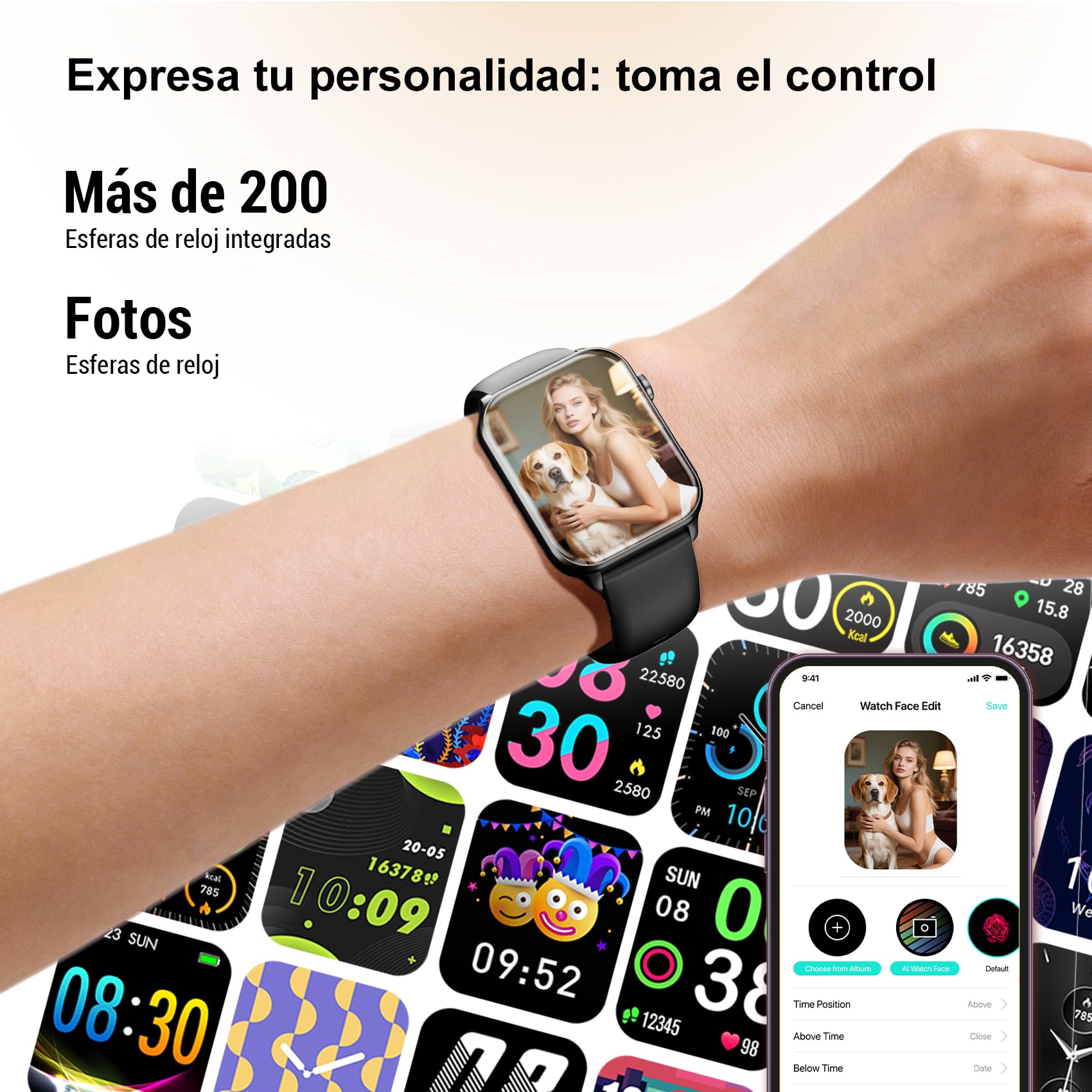 Reloj Inteligente Mujer, Smartwatch Mujer 1.91" con Llamadas Bluetooth, Monitor Cardíaco, Oxímetro, Sueño, 100+ Modos Deportivos, IP68 Impermeable, Pulsera Actividad para Android iOS