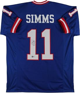 Phil Simms Authentic Signed Blue Pro Style Jersey Autographed BAS Witnessed