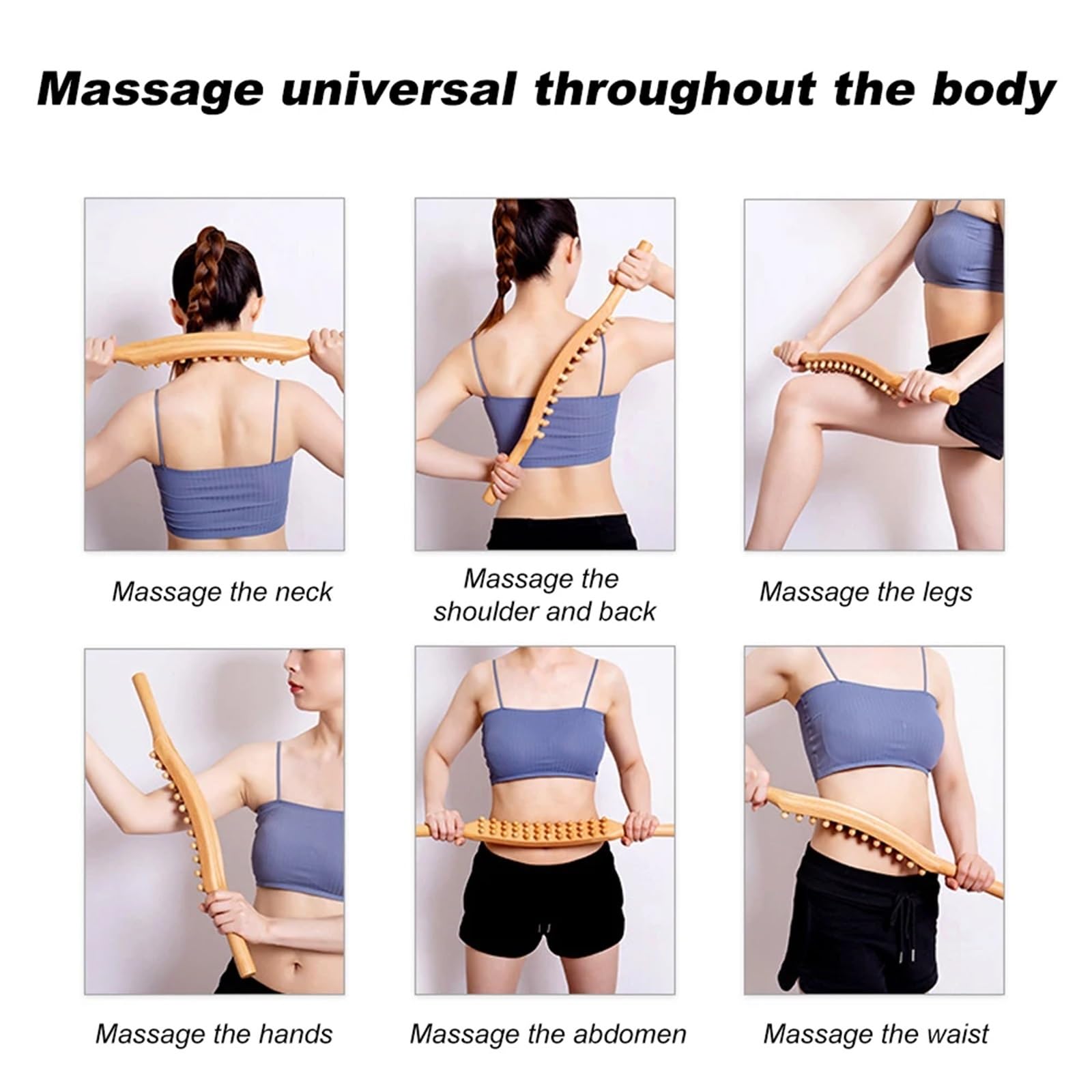 Cepillo Interdental Back Scratche Wooden Therapy Massage Tools 36 Beads Leg Body Massager Handheld Stick for Relieves Pain