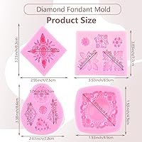 Vista 3 de Broche de diamante moldes de silicona, broche de joyas, molde de fondant, molde de chocolate para decoración de pasteles, decoración de cupcakes