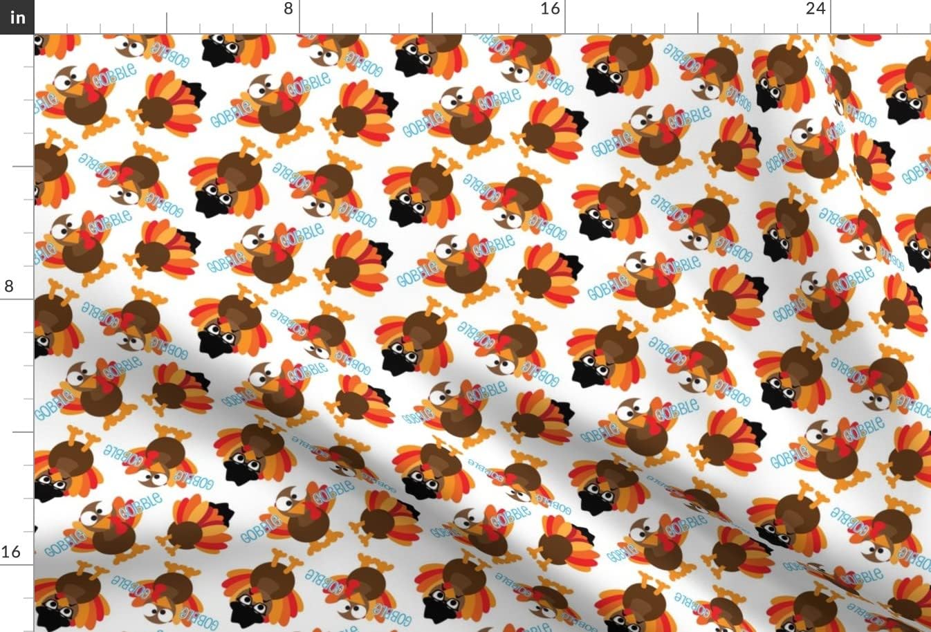 Spoonflower Fabric - Thanksgiving Funny Turkey Face Christmas Food Kids Printed on Upholstery Velvet Fabric Fat Quarter - Upholstery Home Decor Bottomweight Apparel