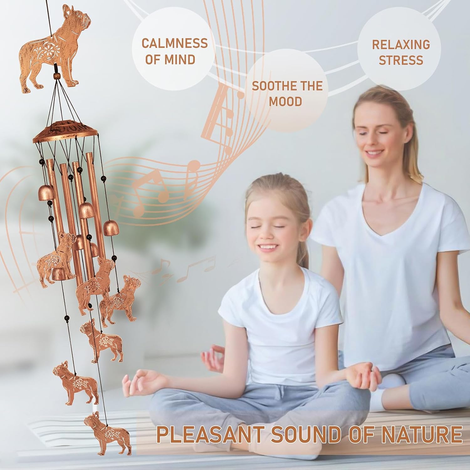 Bulldog Dog Wind Chimes for Outside,Metal Windchimes,Bulldog Dog Gifts for Women/Men,Wind Chime Garden Decor Outdoor,Memorial/Housewarming/Birthday/Festival Gifts,Front Yard Decor - Image 4