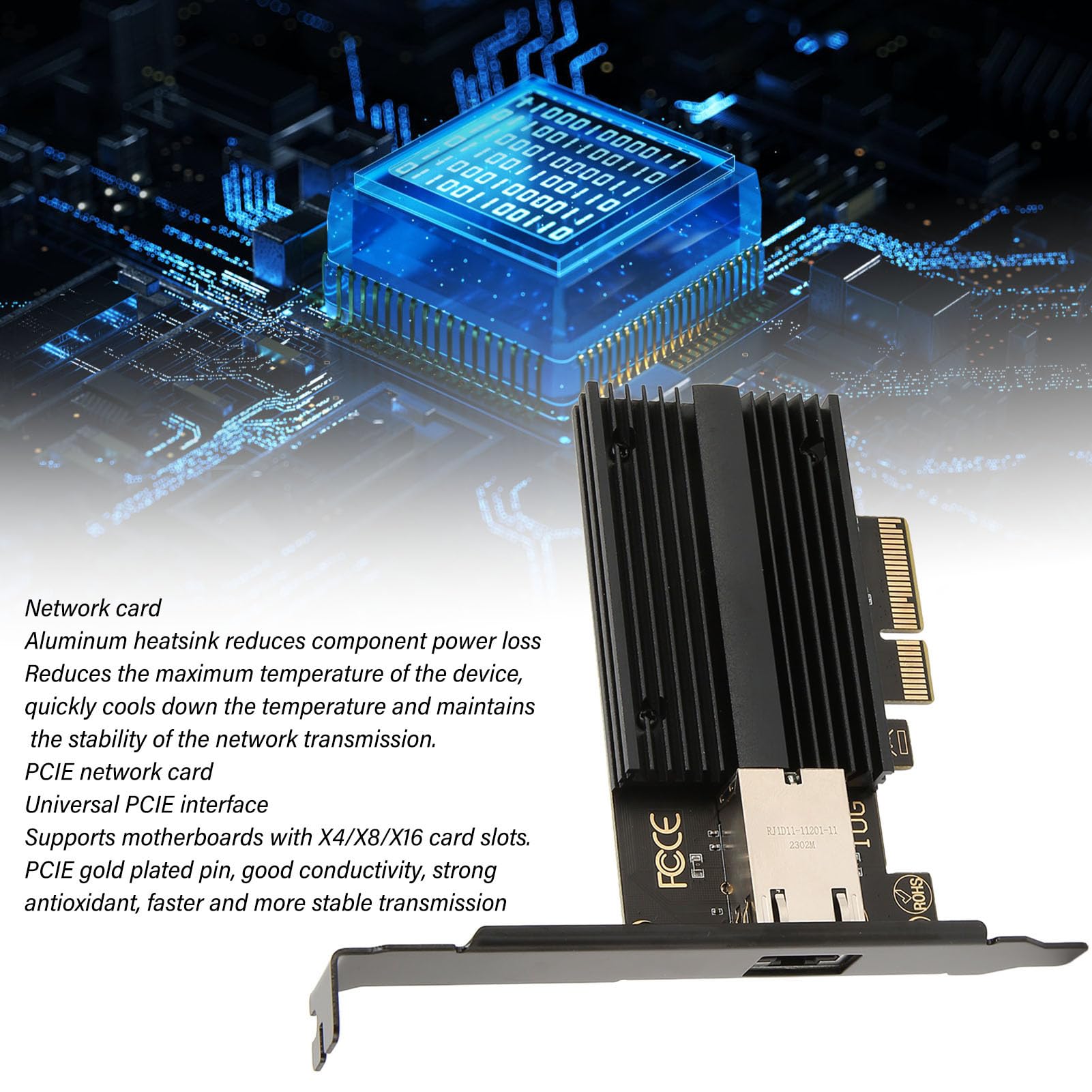 Adapter Sieciowy 10 Gigabit PCIe, Jednoportowy Adapter Sieciowy AQC113C 10G, Adapter Ethernet Adapter Sieci Konwergentnej do Serwerowni Internetowej w Biurze