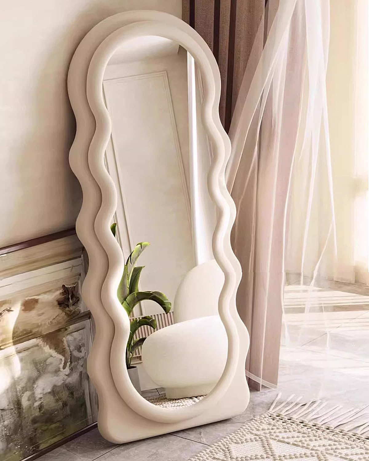 ITSRG Full Length Mirror - 24x63 Inches, Irregular Flannel Frame, Floor Or Wall Mount - View #7