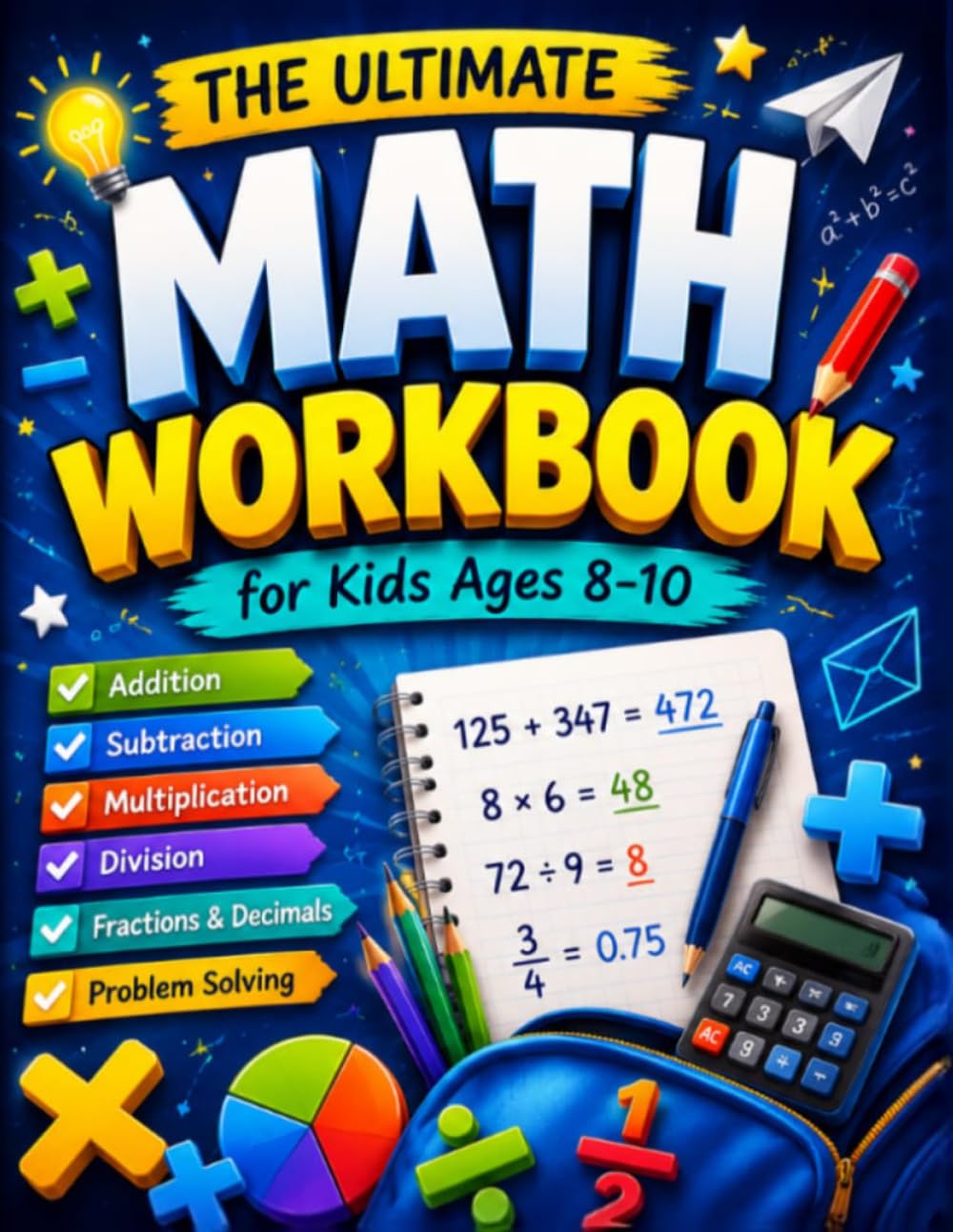 ULTIMATE MATH WORKBOOK: For Kids Ages 8-10 (THE MATH MASTERY)