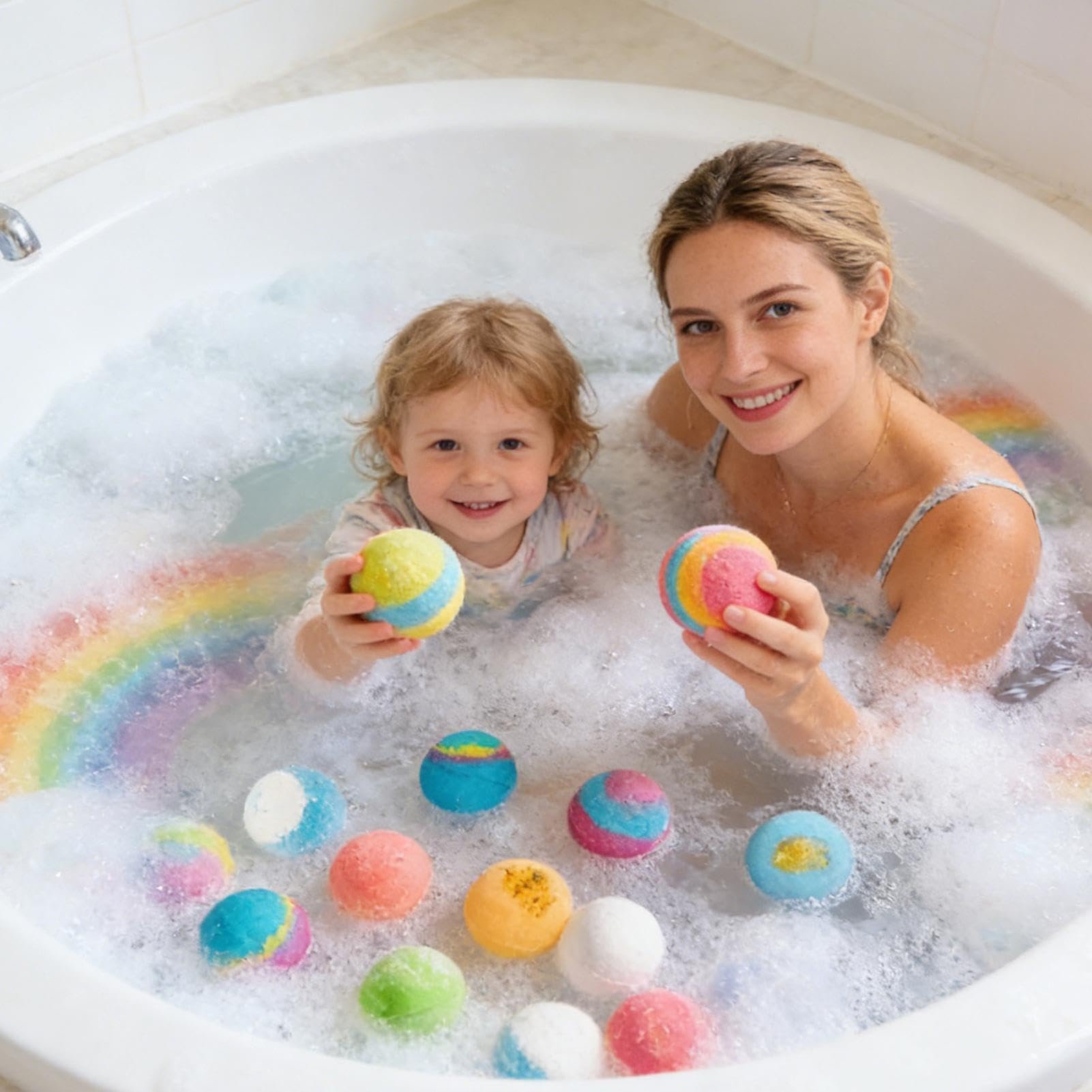 Bąbelkowe kule do kąpieli 12 sztuk suszonych kwiatów o długotrwałym zapachu | Naturalna kąpiel bąbelkowa dla spa, urodzin, relaksu, samoopieki, oraz prezent na