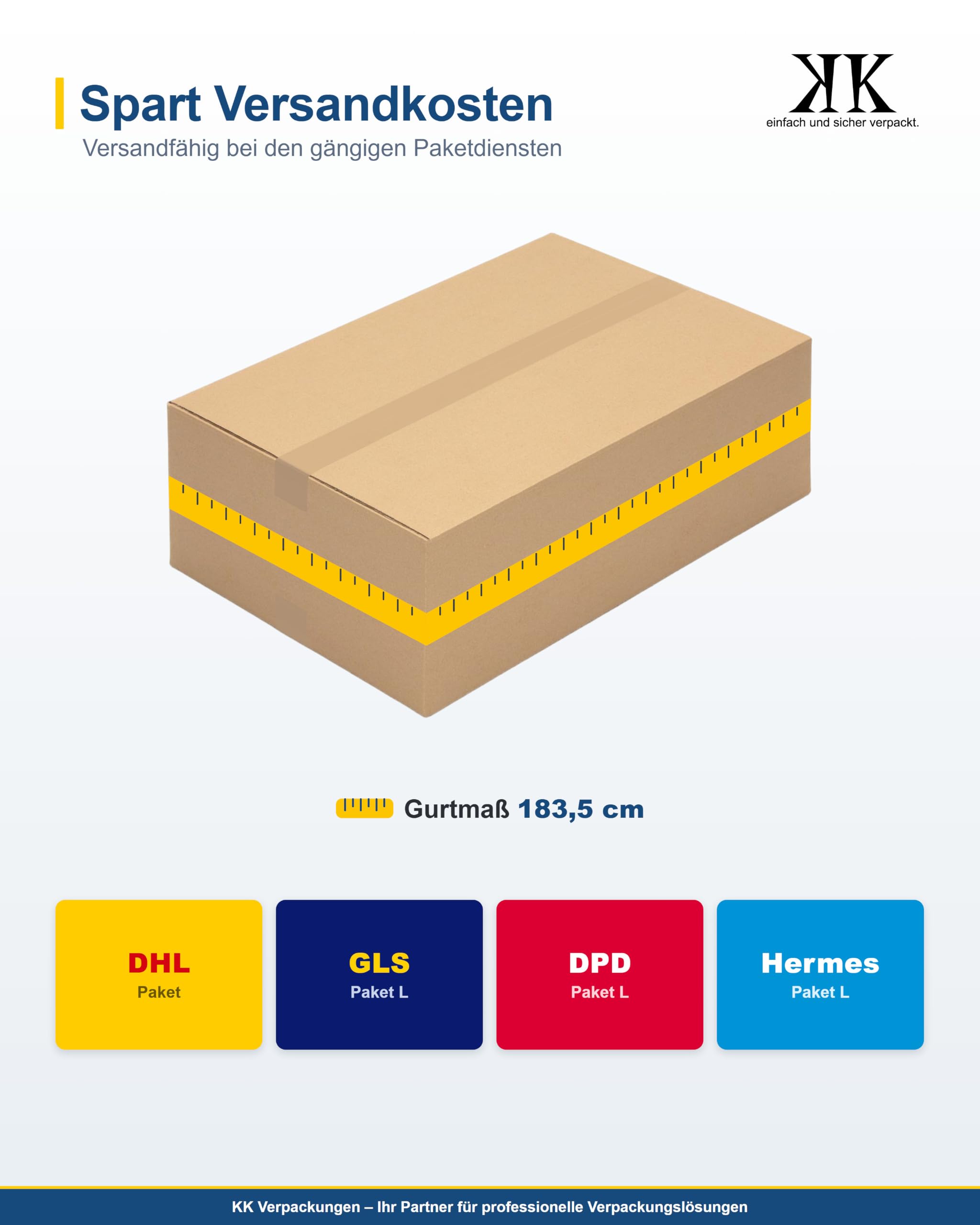 Versandkartons Kartons 600 x 400 x 200 mm 1-wellig groß, 50 Stück | Große Faltkartons für den Versand, 60x40x20 cm [Größe/Menge wählbar]