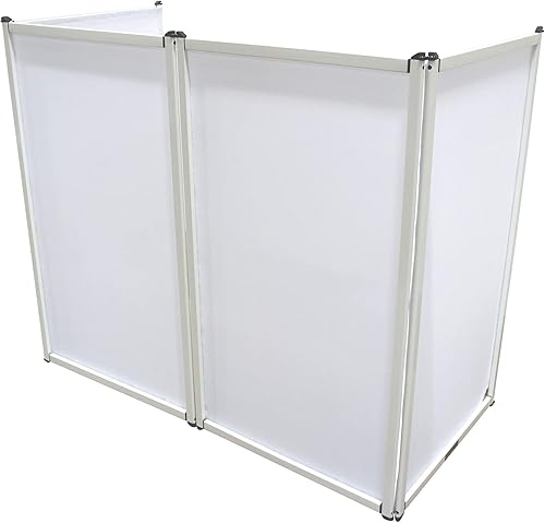 Miniatura 10 de Harmony Audio Aluminum Portable DJ Facade Booth Scrim &amp; 54" Workstation Table