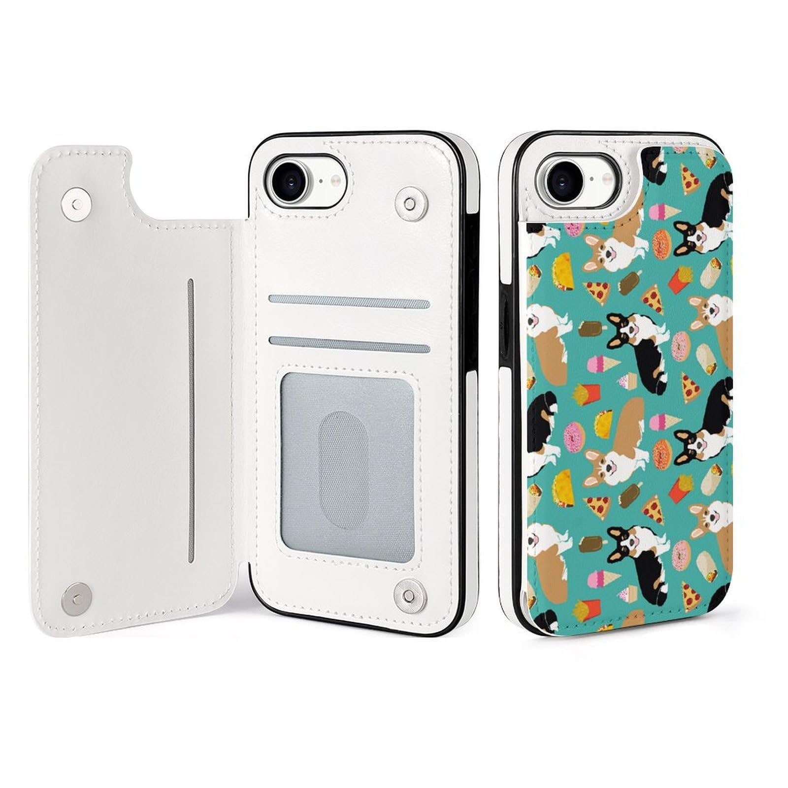 Amazon.co.jp: IPhone16e ケース 手帳型 アニマル柄 コーギー ピザ