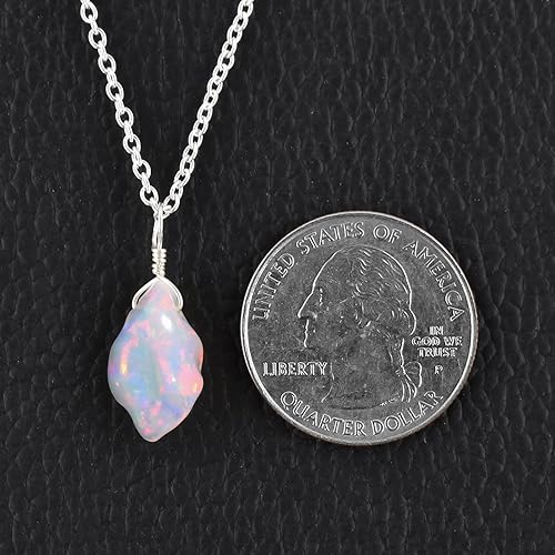 Miniatura 6 de Collar con colgante delicado de piedras preciosas crudas para mujer, piedra natal natural, joyería hecha a mano, cristal curativo de chakras, cadena