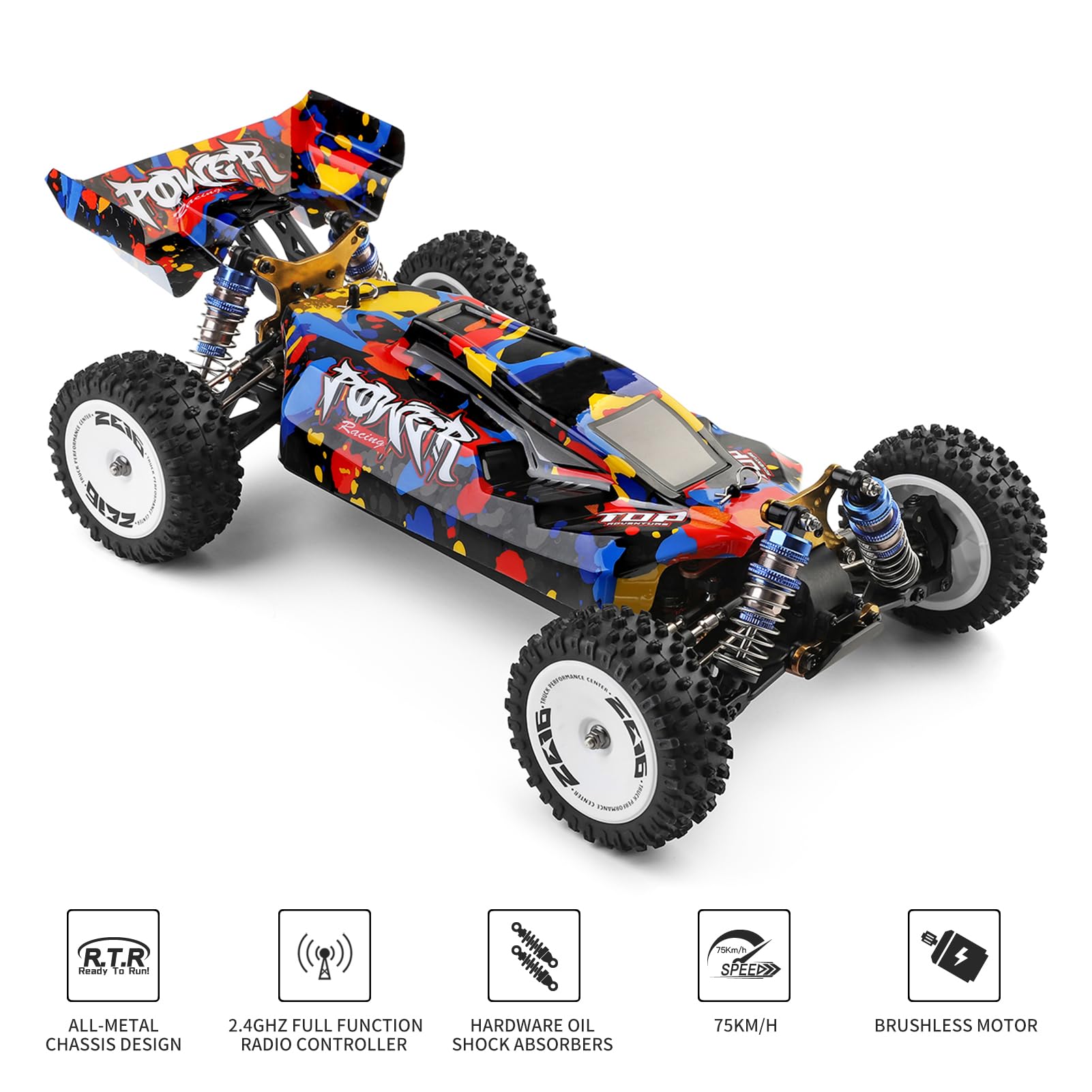 Homgoday Auto telecomandata 1/12 2,4 GHz 75 km/h Alta velocit¨¤ Fuoristrada Camion Motore brushless Telaio in Metallo 4WD Veicolo da Corsa Arrampicata Auto Regali per Bambini Adulti
