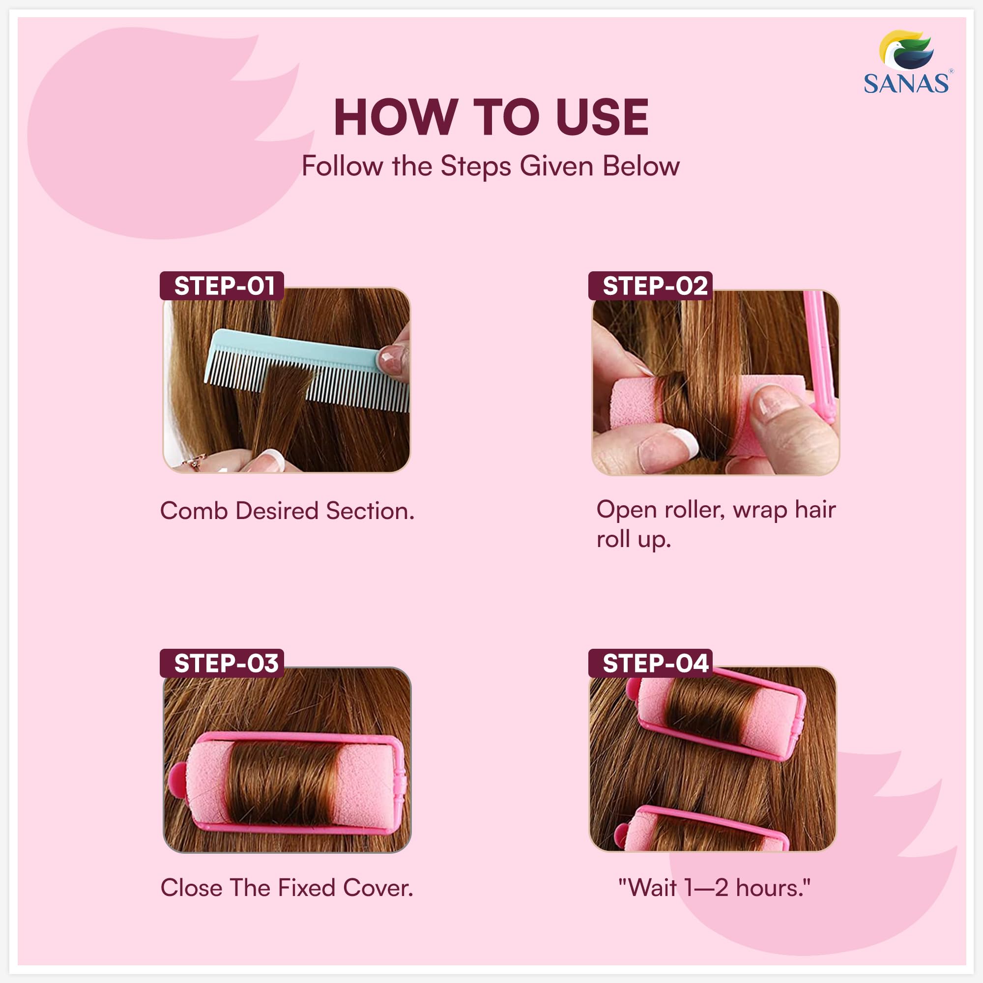 Sanas Heatless Curler For Women 20Pcs Curlers Rollers For Women Heatless Curls Without Volume Rollers For Hair Styling Flexi Rods For Hair Foam Curling Tools 20Pcs 3