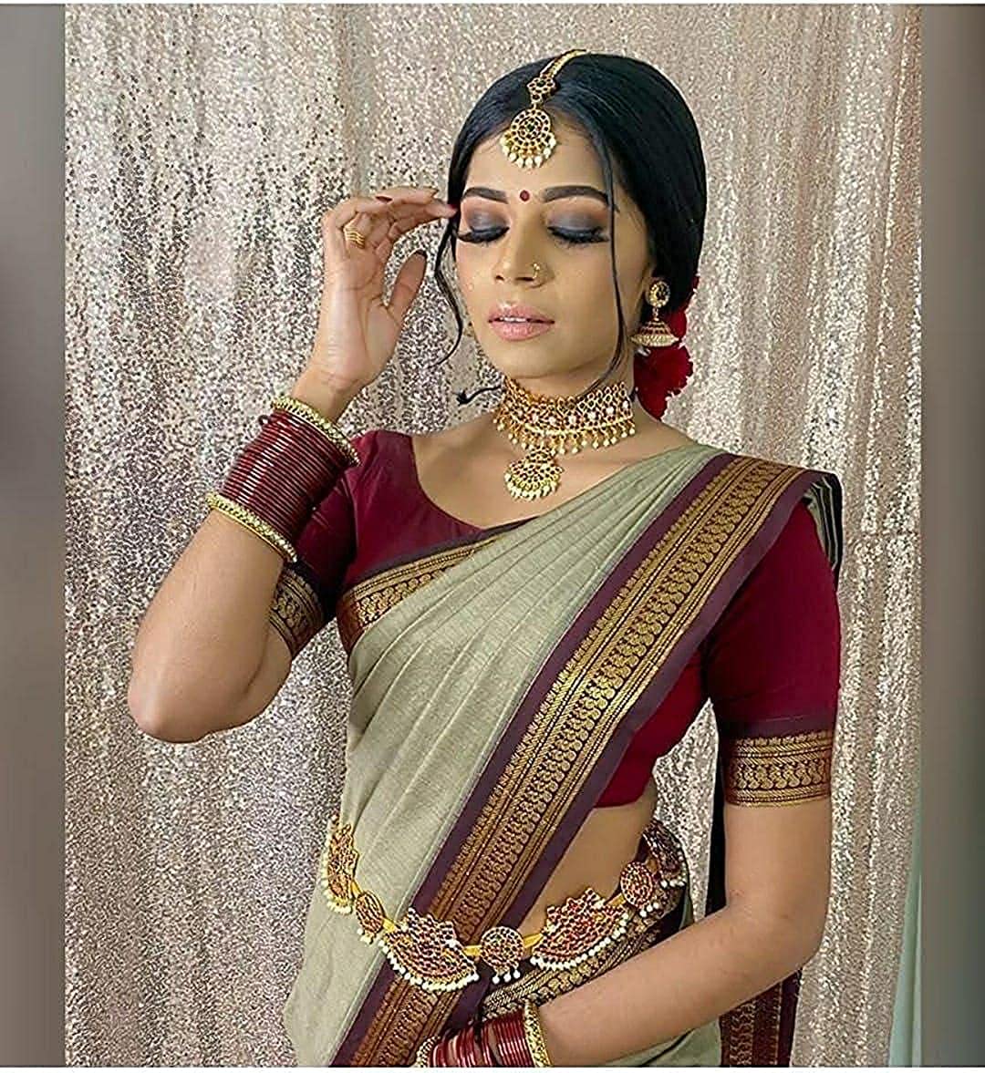 SGF11 Women's Kanjivaram Soft Silk Saree With Blouse Piece product image 2