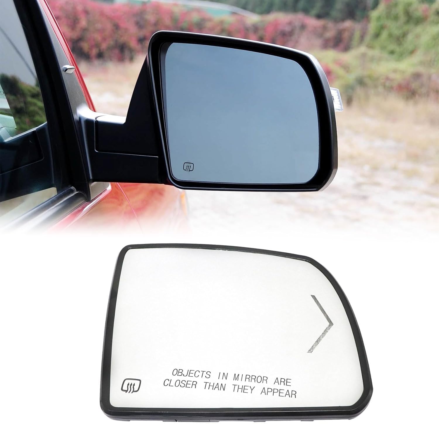 NLQR Passenger Side Mirror Glass, Fit for Toyota Sequoia 2008-2017,Fit for Toyota Tundra 2007-2020, Replace 87903-0C030 87903-0C032 Right Side Turn Signal with Heated