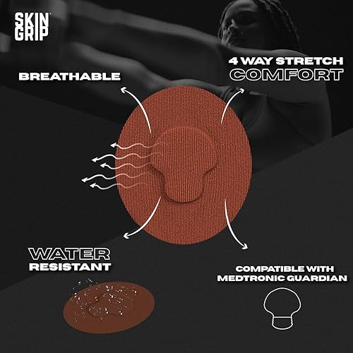 Vista 16 de SKIN Grip Medtronic Guardian, Freestyle Libre, parches adhesivos Enlite. Parches CGM precortados. Protección de monitor de glucosa constante. Cinta