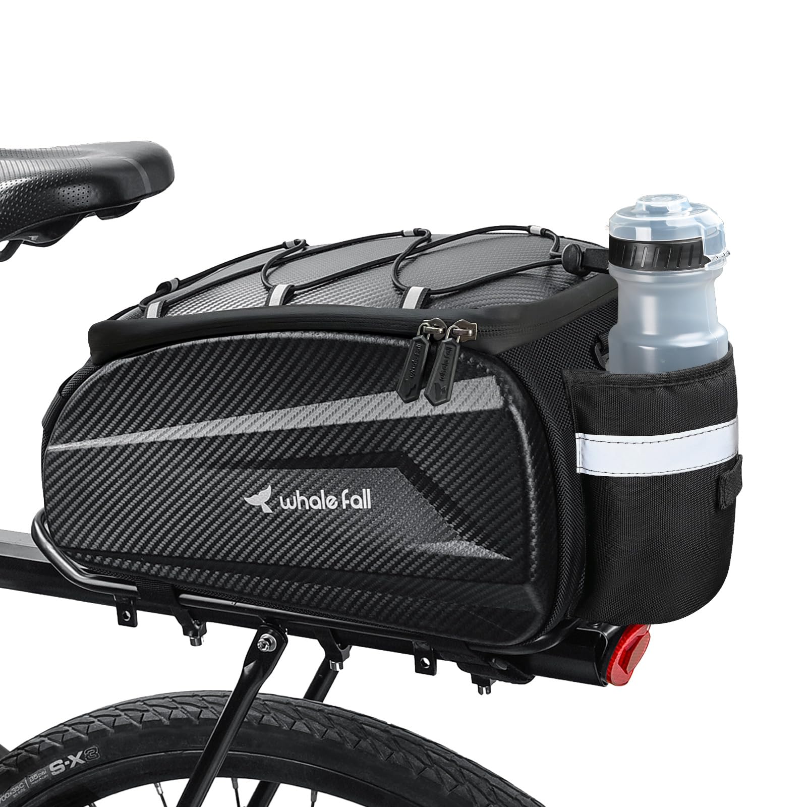 whale fall 10L Bike Rack Bag, Waterproof Hard Shell EVA Ebike Bag