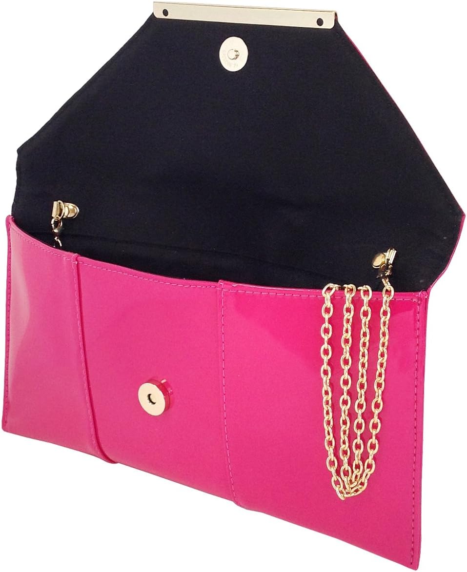 JNB Faux Patent Leather Envelope Candy Clutch