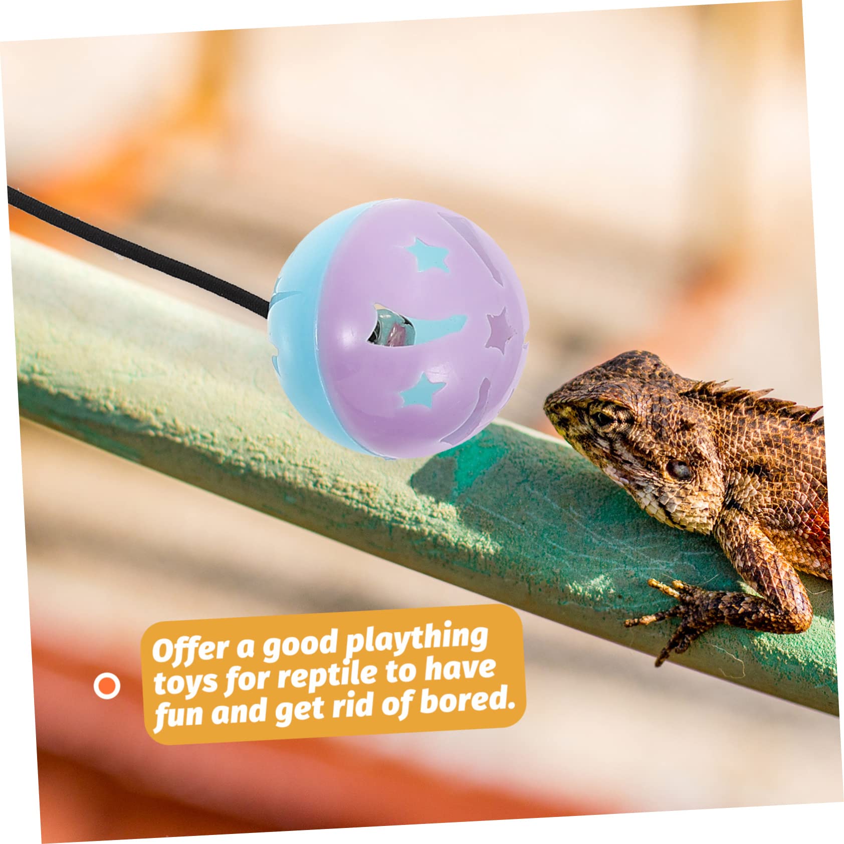 SUPVOX 7pcs Reptile Bell Ball Toys for Bearded Dragons Interactive Lizard Climbing and Biting Fun Compact Wear-resistant for Enrichment Decoration - Image 3