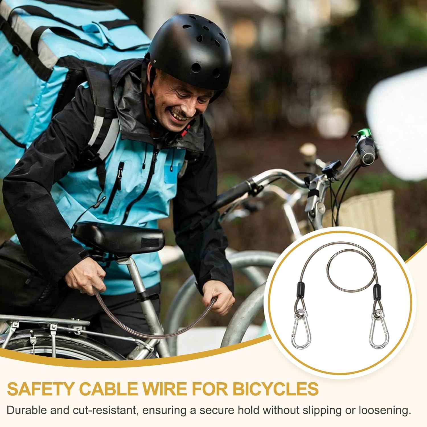 PATIKIL Security Cable Lock (6.6ft x 5/32")(2 Pcs) 304 Stainless Steel Safety Cable Wire Rope Cable with Double Loop and Spring Buckles, Suit for Suitcase/Bicycle/Travel