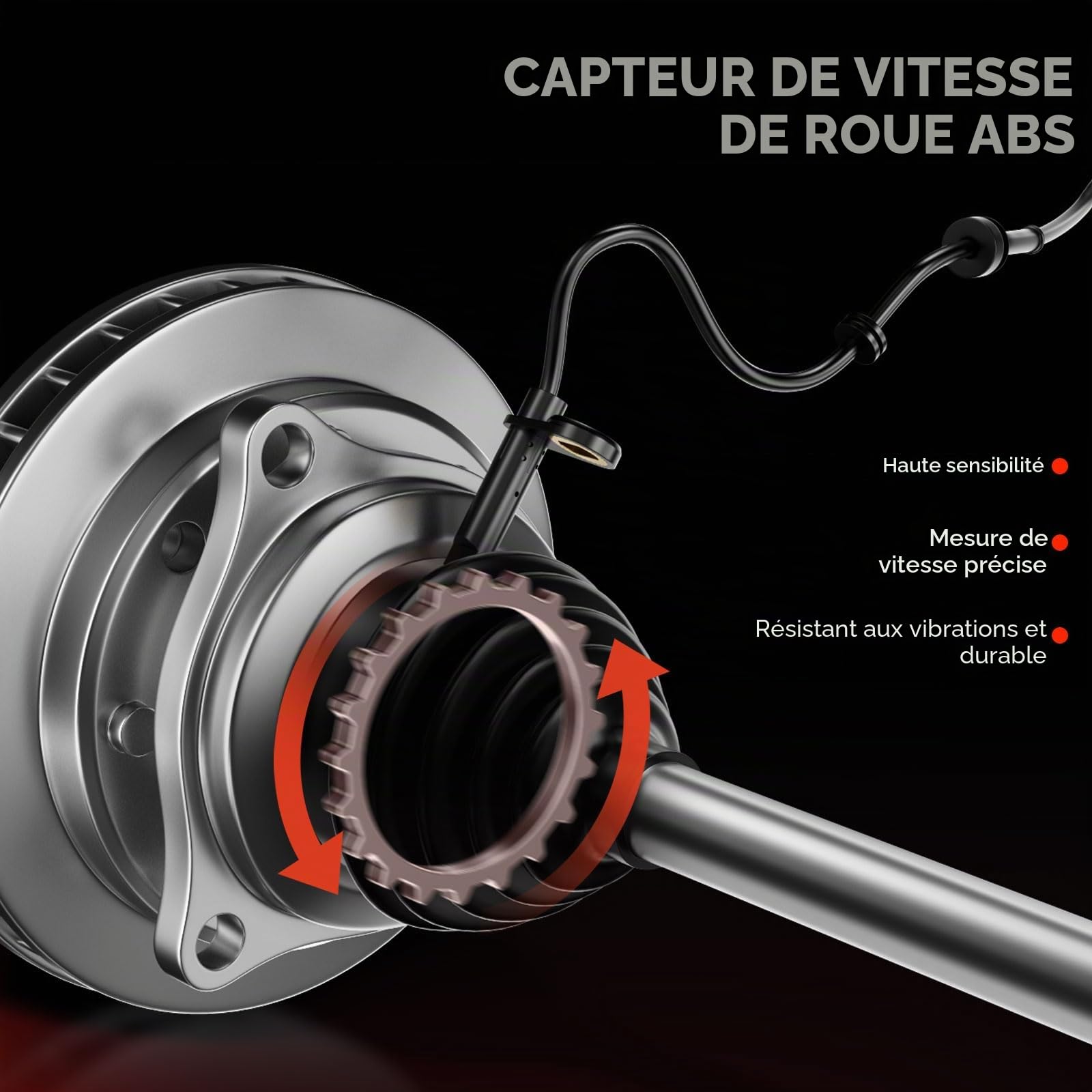 Frankberg Capteur de vitesse de roue ABS avant gauche droit 8200186294 | Compatible avec: Clio II BB CB, K.a.n.g.o.o KC0/1, Thalia II LU, Clio II boîte/hayon SB0/1/2, Twingo I C06