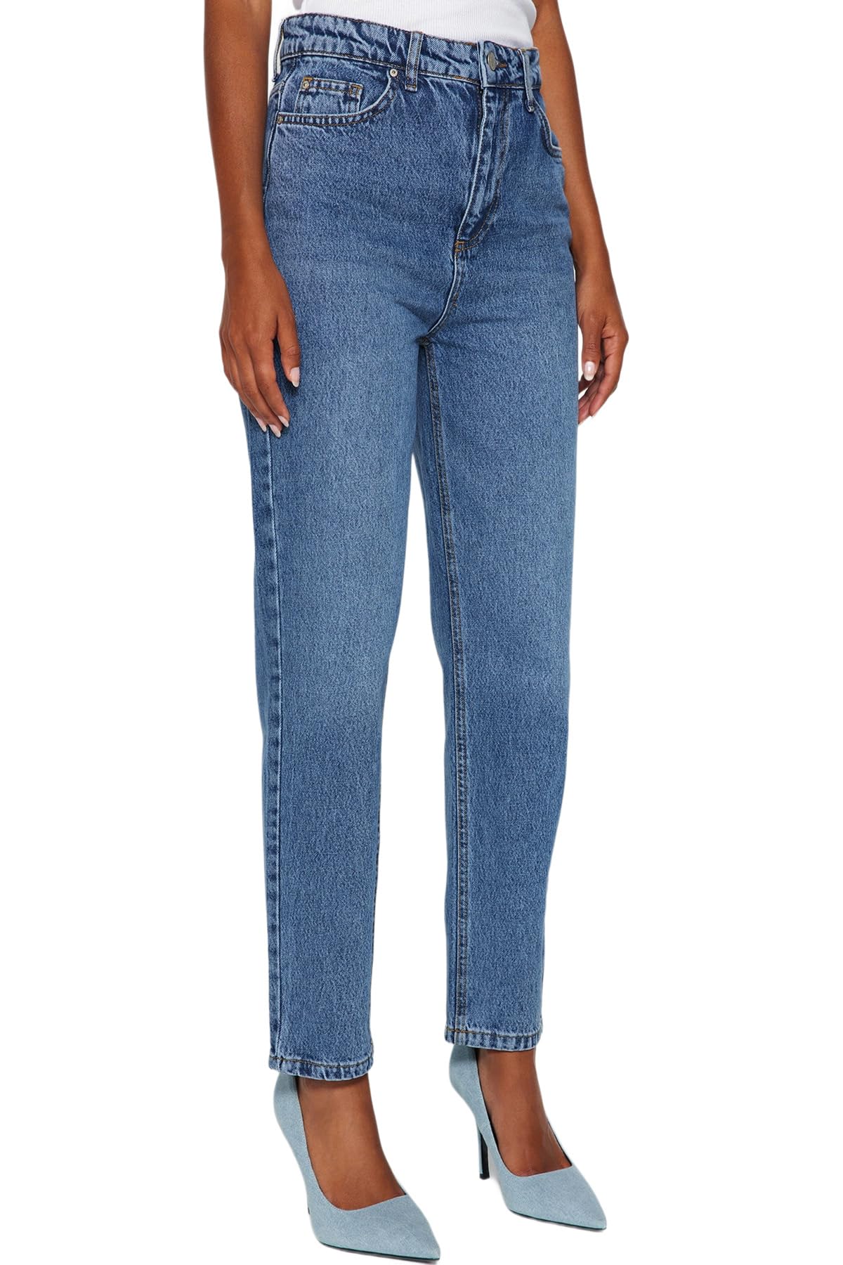 Trendyol Damen Gerade Mama Hohe Taille Jeans – Bild 5