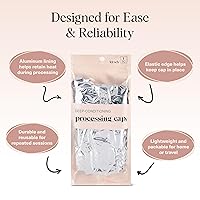 Vista 4 de Kitsch Gorro Térmico de Papel de Aluminio para Acondicionamiento Profundo - Gorro Reutilizable para Cabello para Coloración, Permanente