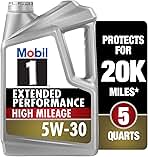 Mobil 1 Extended Performance High Mileage Full Synthetic Motor Oil 5W-30, 5 Quart