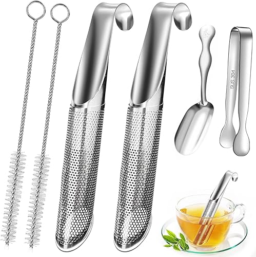 Miniatura 7 de Infusor de té para té de hojas sueltas, difusores de té de acero inoxidable 304 con clip de té, coladores de té de malla fina de viaje, infusores de